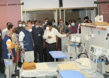 केन्द्रीय गृह मंत्री श्री अमित शाह ने अहमदाबाद में नवनिर्मित धन्वंतरि कोविड अस्पताल का दौरा किया