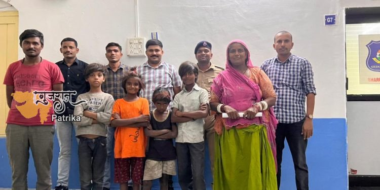 अंकलेश्वर पुलिस ने चंद घंटों में गरीब परिवार के चार लापता बच्चों को ढूंढ निकाला