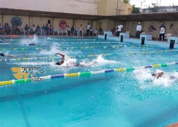 रोटरी क्लब द्वारा रविवार को पाटन शहर के सरदार पटेल खेल परिसर में तैराकी प्रतियोगिता का आयोजन किया गया.
