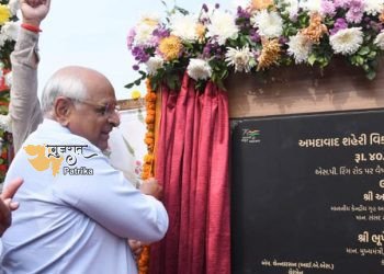 वैष्णोदेवी जंक्शन के पास रु. औडा द्वारा 40.36 करोड़ की लागत से नवनिर्मित अंडर पास का लोकार्पण करते मुख्यमंत्री.