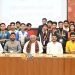 मुख्यमंत्री के दौरे के दौरान एबीवीपी की राष्ट्रीय एकता यात्रा में भाग लेते पूर्वोत्तर भारत के युवा