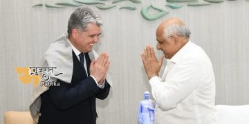 भारत में उज्बेकिस्तान के राजदूत श्री दिलशोद अखतोव ने मुख्यमंत्री श्री भूपेन्द्र पटेल से सौजन्य मुलाकात की