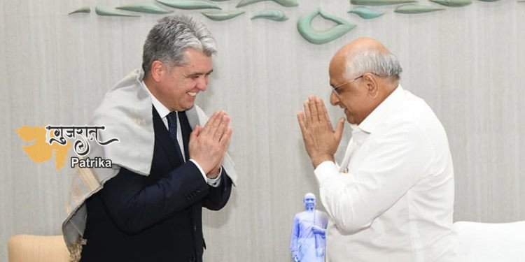भारत में उज्बेकिस्तान के राजदूत श्री दिलशोद अखतोव ने मुख्यमंत्री श्री भूपेन्द्र पटेल से सौजन्य मुलाकात की