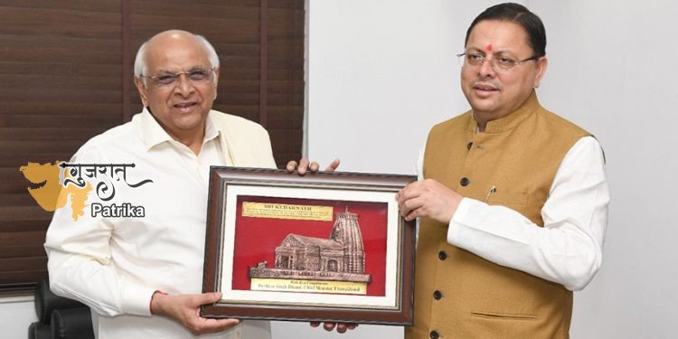 उत्तराखंड के मुख्यमंत्री श्री पुष्कर सिंह धामी ने मुख्यमंत्री श्री भूपेन्द्र पटेल से शिष्टाचार भेंट की